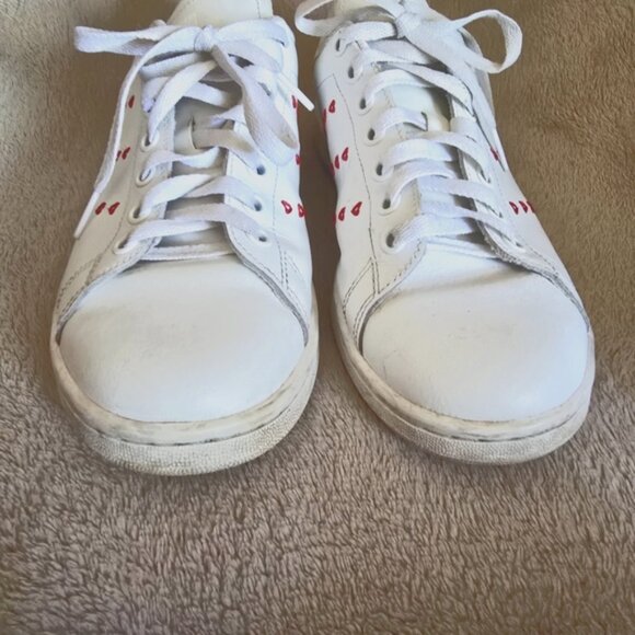 Adidas Stan Smith Heart Stripe White Leather Sneakers size 7 - Picture 6 of 13